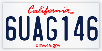 CA license plate 6UAG146