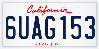 CA license plate 6UAG153