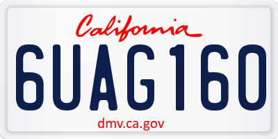 CA license plate 6UAG160