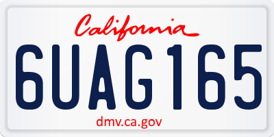 CA license plate 6UAG165