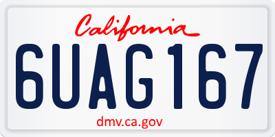 CA license plate 6UAG167