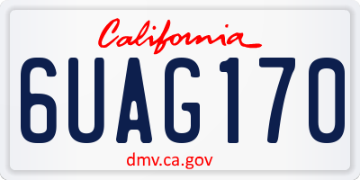 CA license plate 6UAG170