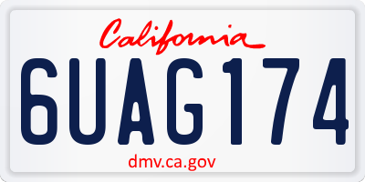 CA license plate 6UAG174