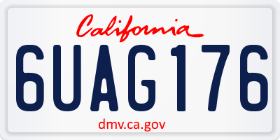 CA license plate 6UAG176
