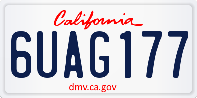 CA license plate 6UAG177