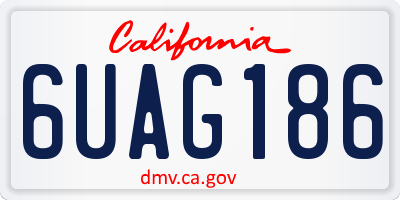 CA license plate 6UAG186