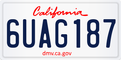 CA license plate 6UAG187