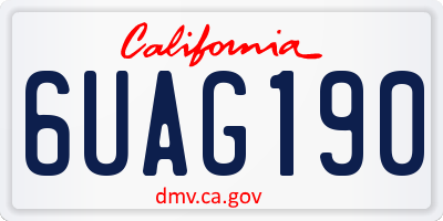 CA license plate 6UAG190