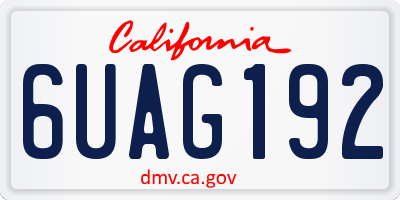 CA license plate 6UAG192