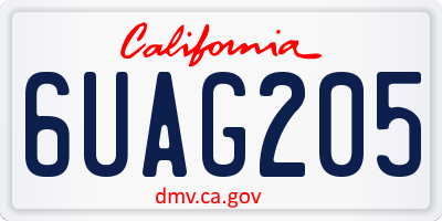 CA license plate 6UAG205