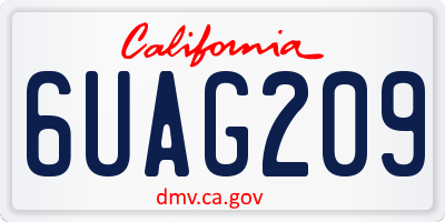 CA license plate 6UAG209