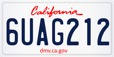 CA license plate 6UAG212