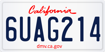 CA license plate 6UAG214