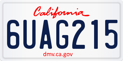 CA license plate 6UAG215