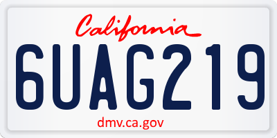 CA license plate 6UAG219