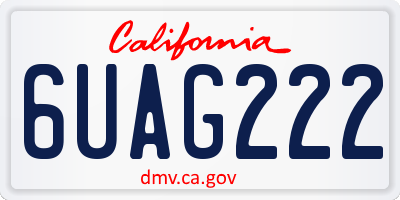 CA license plate 6UAG222