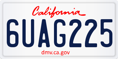 CA license plate 6UAG225