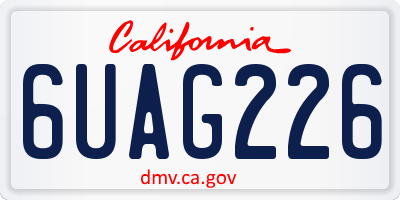 CA license plate 6UAG226