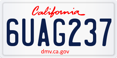 CA license plate 6UAG237