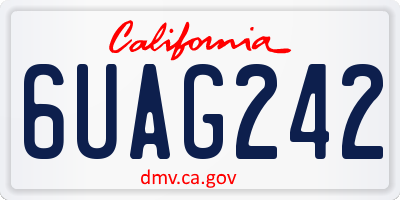CA license plate 6UAG242