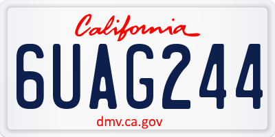 CA license plate 6UAG244