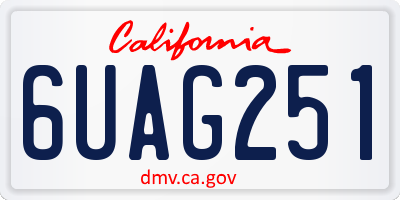 CA license plate 6UAG251
