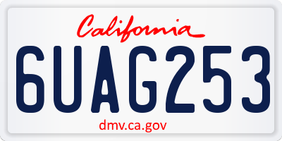 CA license plate 6UAG253