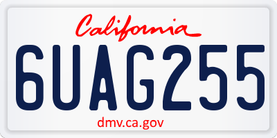 CA license plate 6UAG255