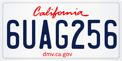 CA license plate 6UAG256