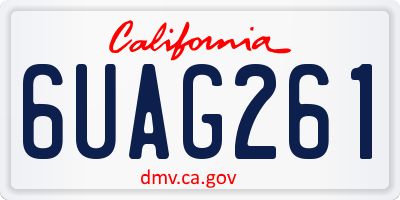 CA license plate 6UAG261
