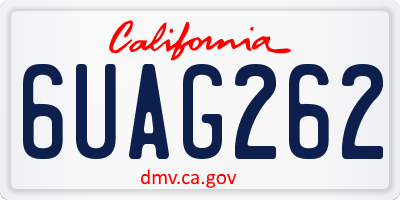 CA license plate 6UAG262