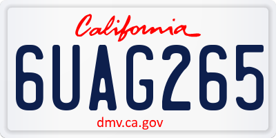 CA license plate 6UAG265