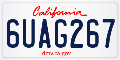 CA license plate 6UAG267