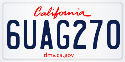 CA license plate 6UAG270