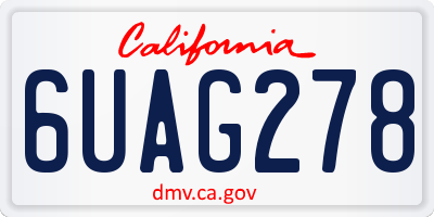 CA license plate 6UAG278
