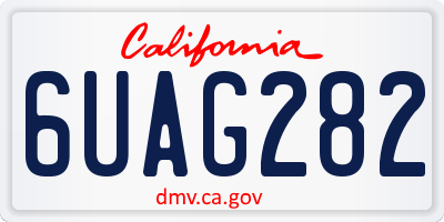 CA license plate 6UAG282
