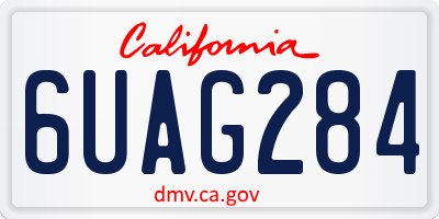 CA license plate 6UAG284