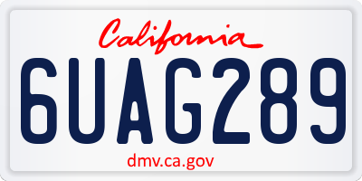 CA license plate 6UAG289