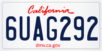 CA license plate 6UAG292