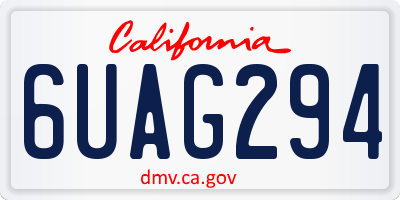 CA license plate 6UAG294