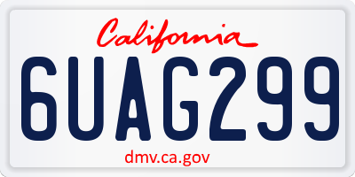 CA license plate 6UAG299