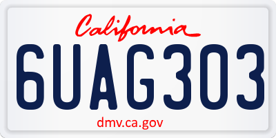 CA license plate 6UAG303