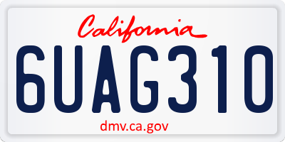 CA license plate 6UAG310