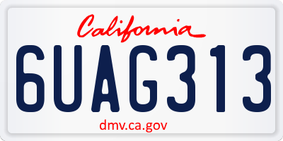 CA license plate 6UAG313