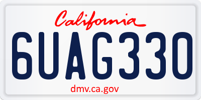 CA license plate 6UAG330