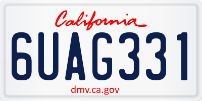 CA license plate 6UAG331