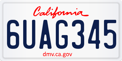 CA license plate 6UAG345