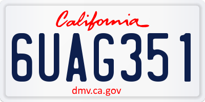 CA license plate 6UAG351