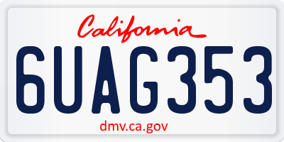 CA license plate 6UAG353