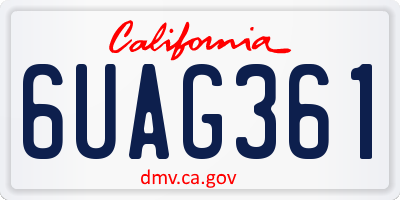 CA license plate 6UAG361